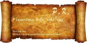 Pipernea Kötöny névjegykártya